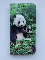 Boekhoesje - Panda - portemonnee hoesje met kaarthouders en magneetsluiting geschikt voor Samsung Galaxy S24