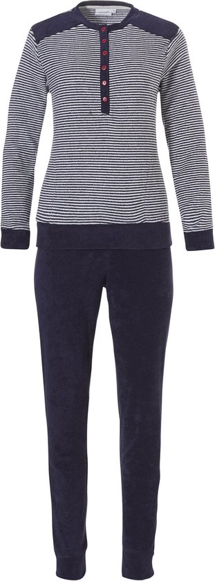 Pyjamaset Pastunette - Cozy Stripes - Blauw - Badstof - Maat 46