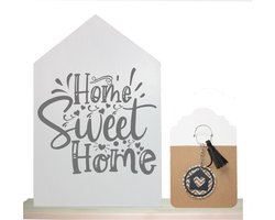Housewarming cadeau - cadeau housewarming - housewarming - housewarming gift - tekstbord home sweet home - sleutelhanger huis - woondecoratie