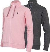 2-Pack Donnay Vest met opstaande kraag - Sporttrui - Dames - Pink & Charcoal-marl (1346) - maat L
