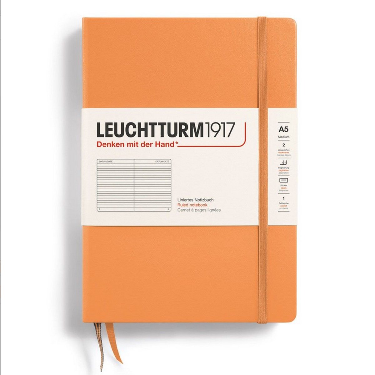Leuchtturm notitieboek medium abrikoos gelinieerd 145x210mm