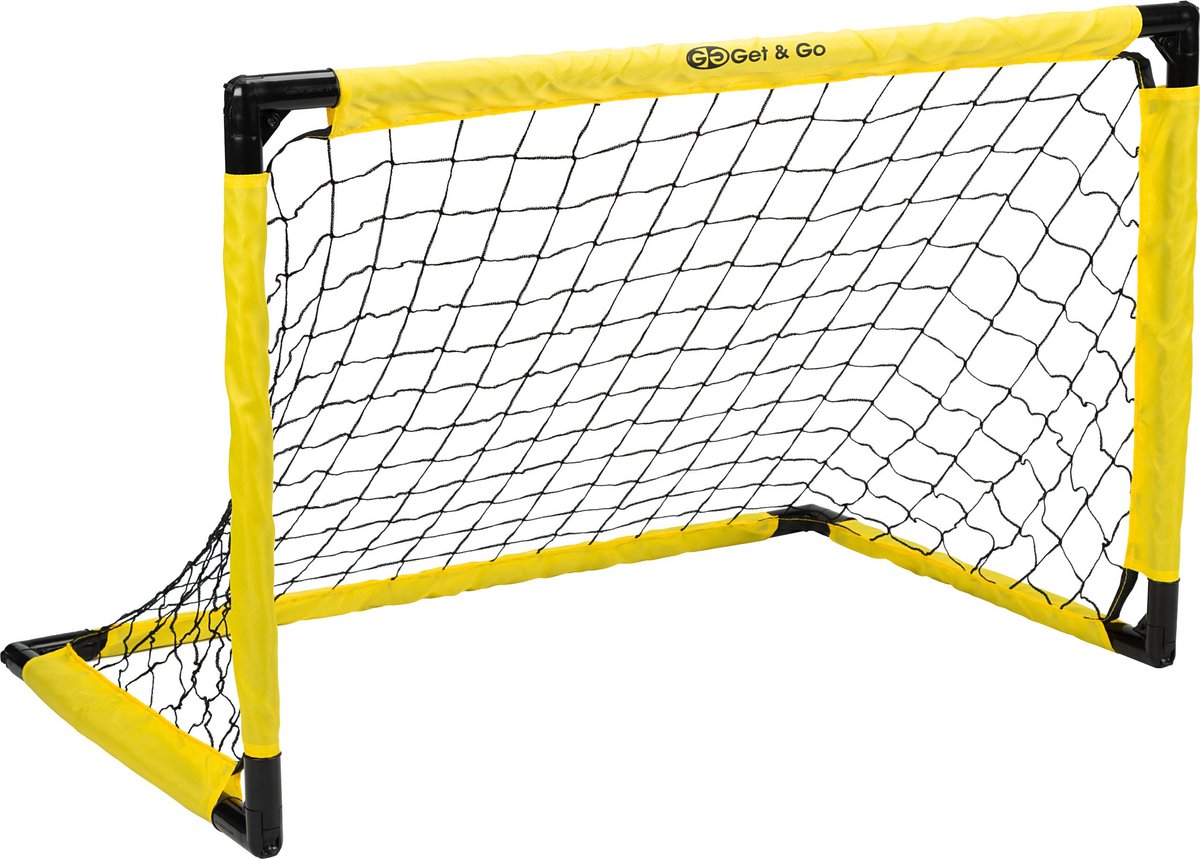 Get & Go Voetbaldoel Opvouwbaar Set van 2 - 91x61x61 cm - Voetbalgoal voor kinderen - Zwart/Geel — afbeelding 2