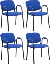 CLP Ken Pro Set van 4 Bezoekersstoelen - Stof blauw