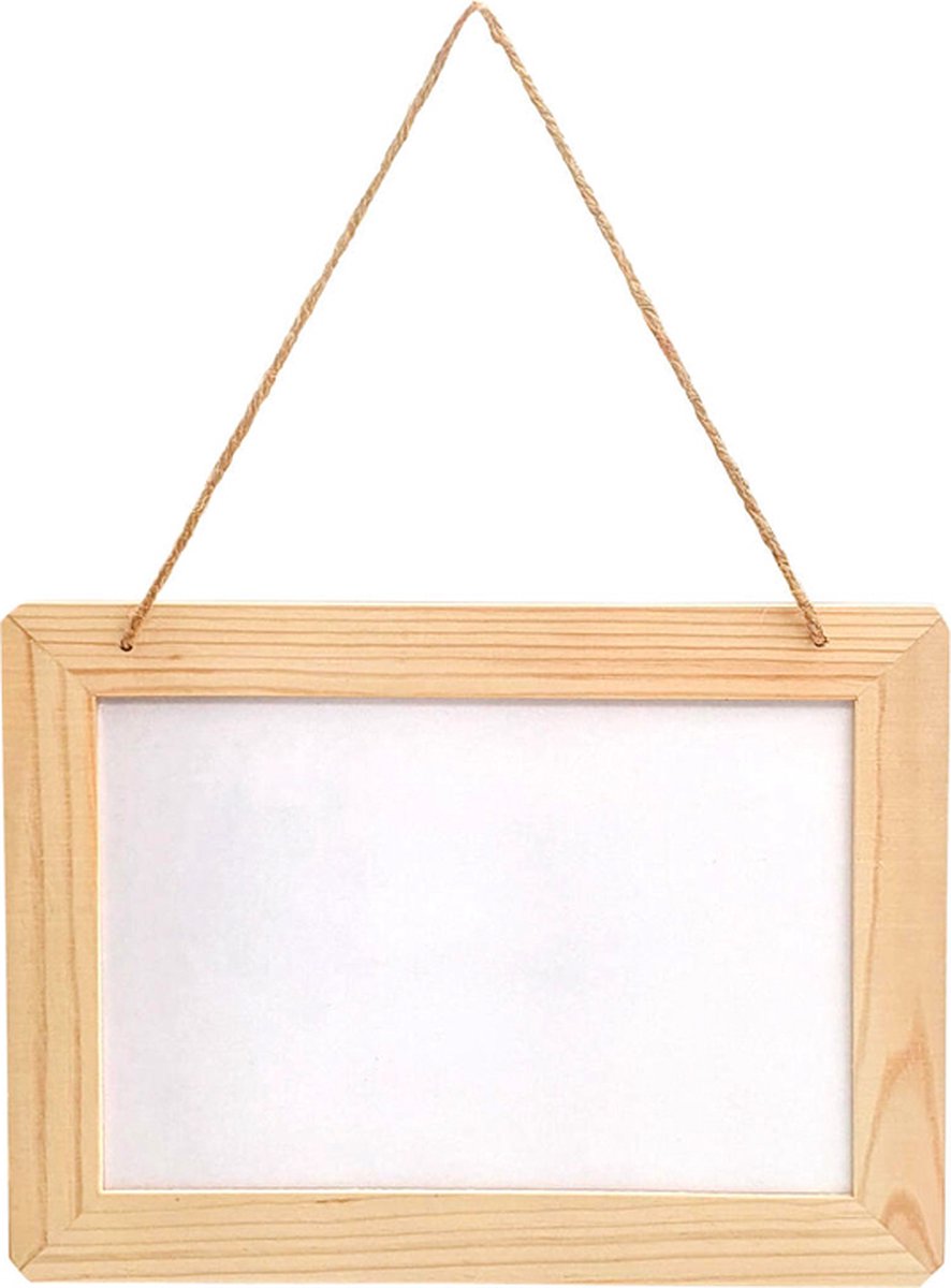 Whiteboard Dubbelzijdig Hangend - DIY-Deco & Hobby/Creatief - Duurzaam & Onbehandeld Hout - 25x18.5x1cm