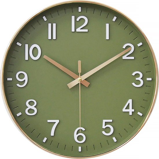 YONO Horloge Murale Moderne - Klok Silencieuse - 30 cm - Vert Foncé