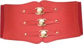 PLYESXALE-Elastische brede korset riem voor Vrouwen -Taille Plus Size 9.7 CM -Riem-rood
