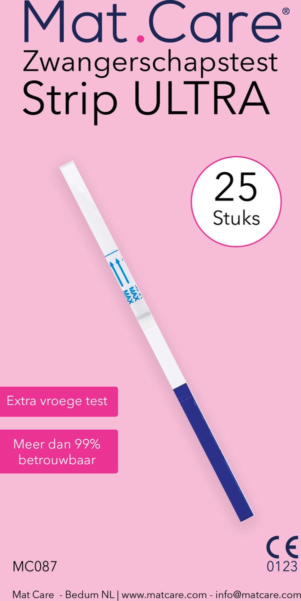 Goedkoopste Mat Care Zwangerschapstest Strip Ultra XL pack 25 stuks