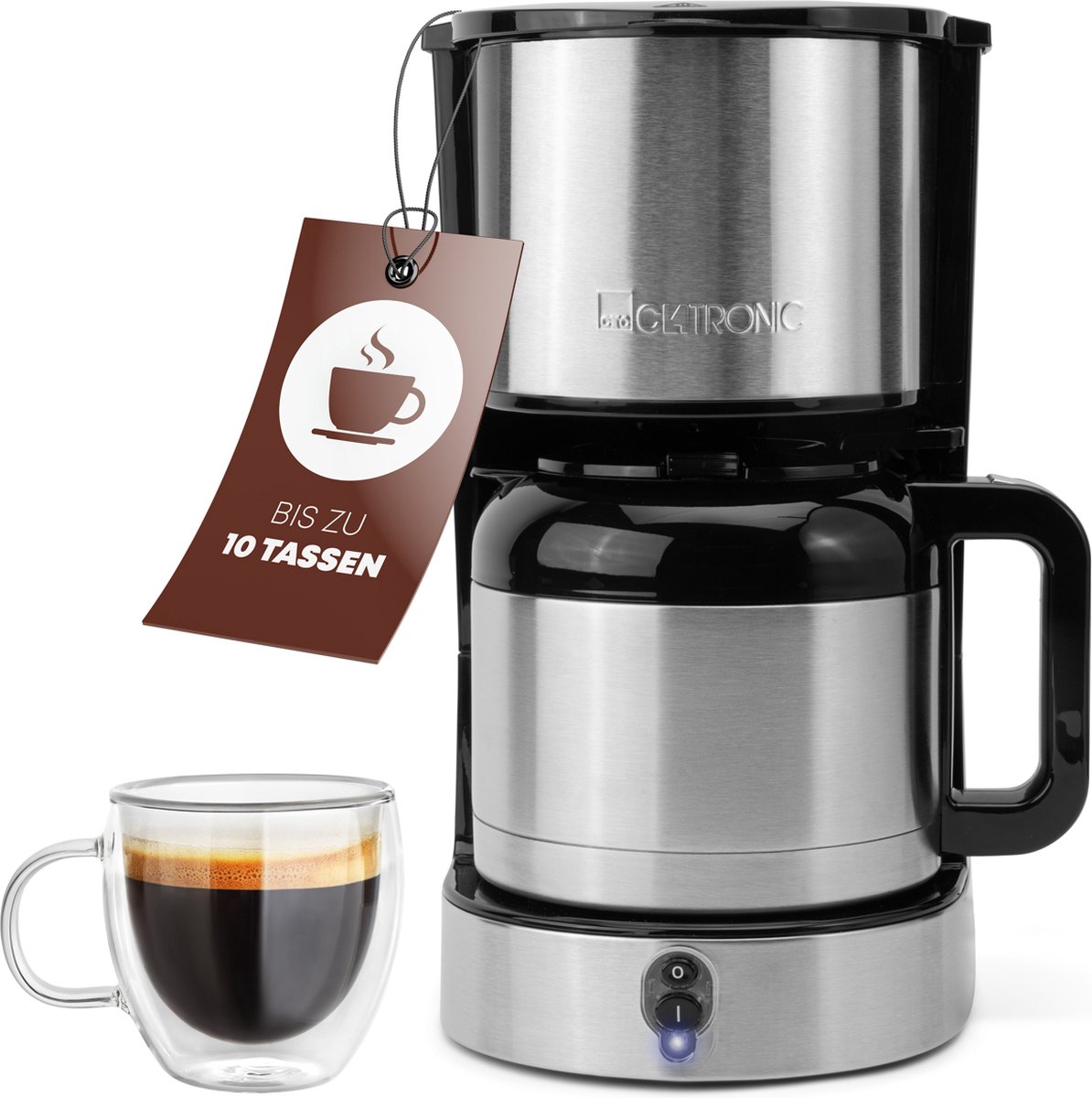 Clatronic KA 3805 - Koffiezetapparaat- RVS isoleerkan - 1.2 liter