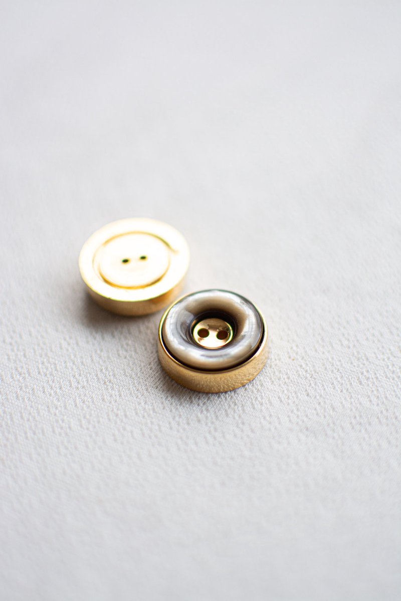 Knopen 10 stuks 25mm goud met grijze cirkel en twee gaatjes gouden knoop voor naaien