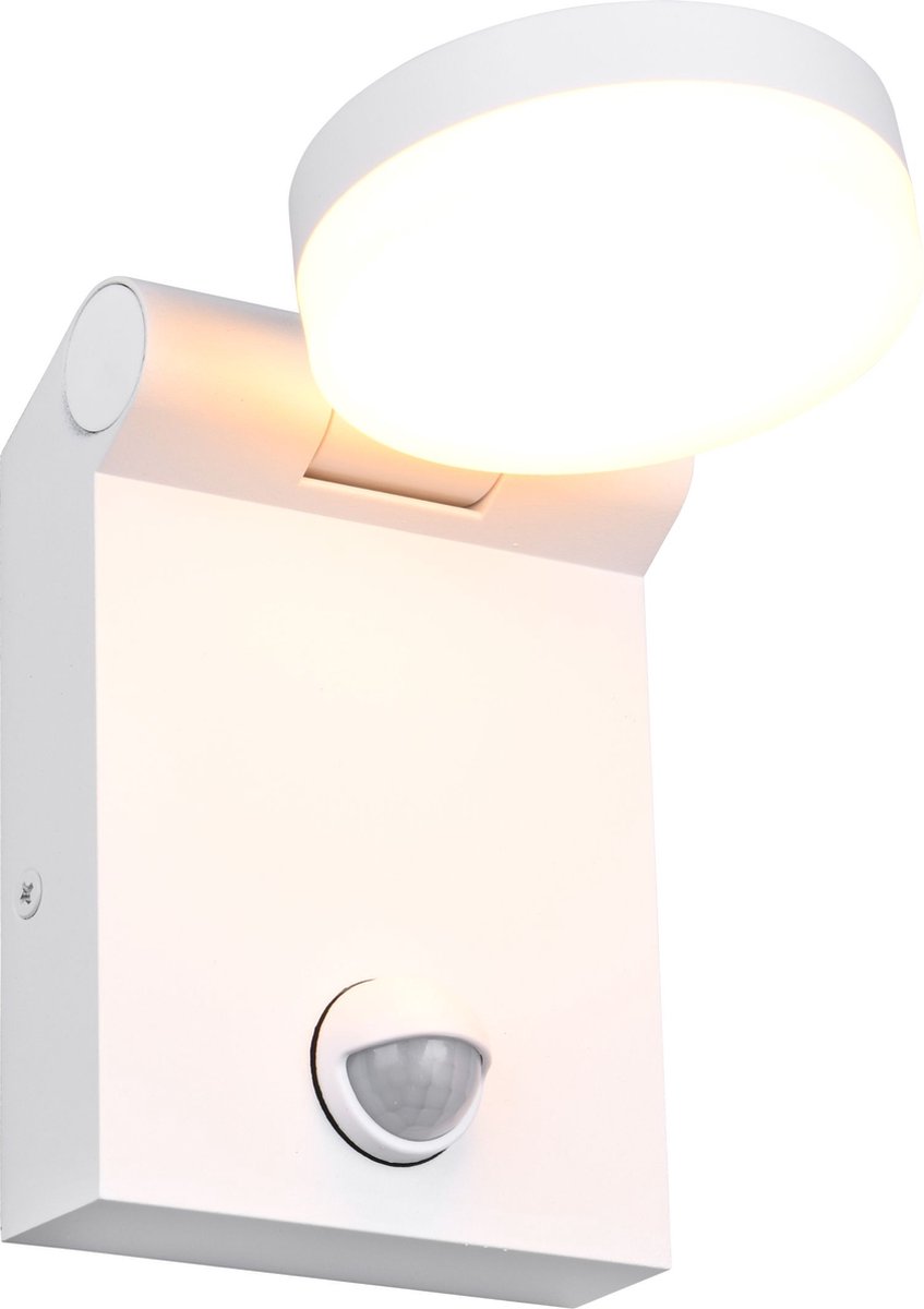 TRIO ADOUR - Wandlamp - Wit mat - incl. 1x SMD 7,5W - Aanspasbaare lichtkleur - Bewegingssensor - Buitenverlichting - IP44