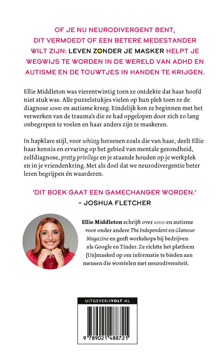 Leven zonder je masker - back cover
