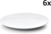 Assiettes de Luxe - 27 cm - 6 Pièces - Wit - Restauration - Set - Pack - Assiettes Witte - Qualité - Porcelaine - Assiette Plate - Assiette Petit Déjeuner - Assiette Déjeuner