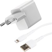 12W USB Lader + USB naar 8 Pin Kabel - 1 Meter - Geschikt voor Apple iPad Oplader - Wit