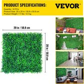 Vevor - 50X50 - Kunstplanten - Gras - Muur - Panel - Buxus - Hedge - Achtergrond = Home Decor - Privacy Hek - Achtertuin - Wedding - Party - Achtergrond -!2 Stuks