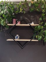 Hangende boekenkast - Hout - Metaal - Industrieel - 55 cm