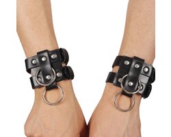 Pols bondage armbanden - Lederen BDSM riem - Set van 2 - Verstelbaar