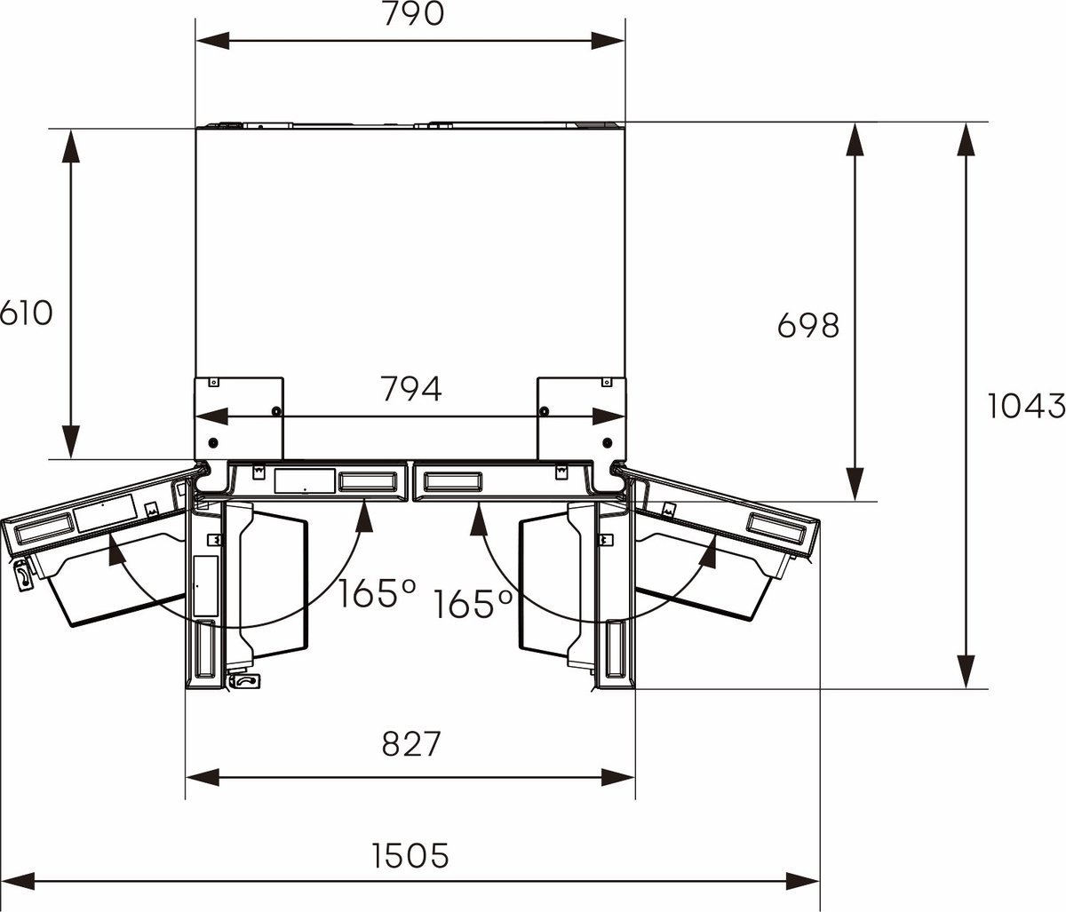 Hisense RQ5P470SAFE - Cross-door koel-vriescombinatie - My Fresh Choice - Metal-Tech Cooling - Dual-Tech Cooling - Inhoud 483 Liter - Zwart — afbeelding 4