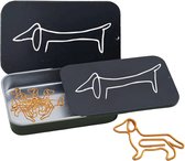 Teckel - paperclips - hond - doosje teckel - picasso teckel - 20 stuks paperclips inclusief doosje - teckelvormig