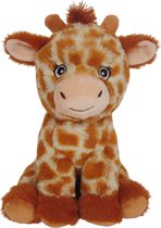 Knuffeldier Giraffe Elvira - zachte pluche stof - wilde dieren knuffels - bruin - 24 cm