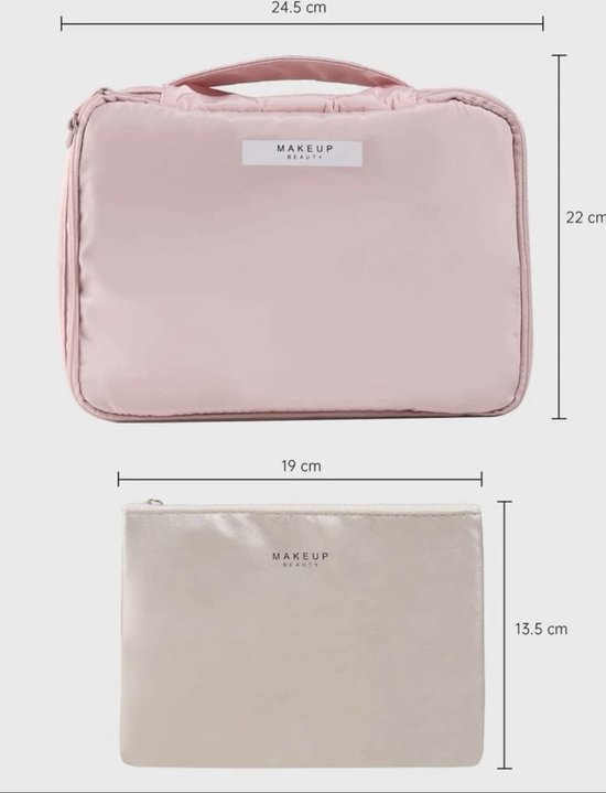 Lux- Trousse de toilette - Trousse de maquillage - rose - 2 sacs en 1