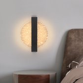 Delaveek-Modern Light Luxe Aluminium Wandarmatuur - Zwart - 12W - Rond - Driekleurig licht