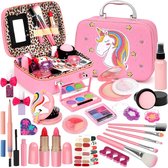 Make up Koffer Meisjes - Kinder Speelkoffer met Inhoud - Make upset voor Kinderen - Roze met Eenhoorn - Voor jouw Prinsesje