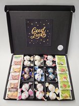 Chocolade Ballen - Thee Proeverij Pakket Groot | Mystery Card 'Good Luck' met persoonlijke (video)boodschap | Chocolade-Theepakket | Feestdagen box | Chocolade cadeau | Valentijnsdag | Verjaardag | Moederdag | Vaderdag