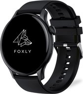 FOXLY® Amoled Smartwatch 46mm - Smartwatch Hommes - Smartwatch Femmes - HD - Podomètre - Compteur Kcal - Moniteur de sommeil - Moniteur de fréquence cardiaque - Oxymètre - iOS et Android - Zwart