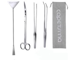 Aquascaping Tools, lang roestvrij staal aquarium plantengereedschap aquarium pincet schaar spatel gereedschap set bonsai kit algenschraper aquarium reinigingsset voor aquarium starter kit