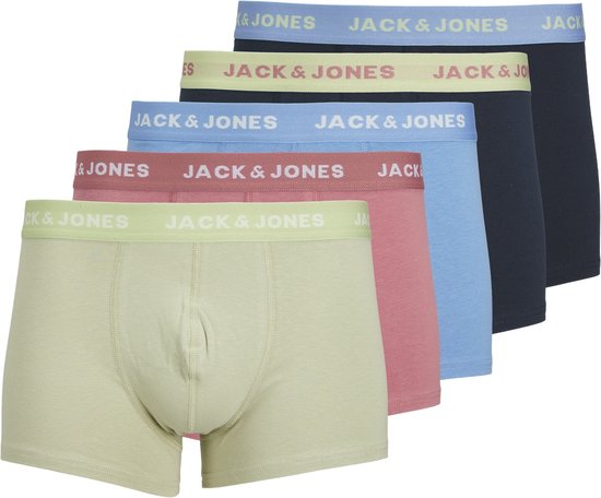 Jack & Jones Heren Trunks Boxershorts JACHUDSON 5-Pack Effen - Maat S