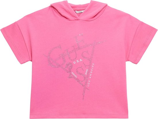 Guess Girls Cropped Hoodie Pink - Maat 164