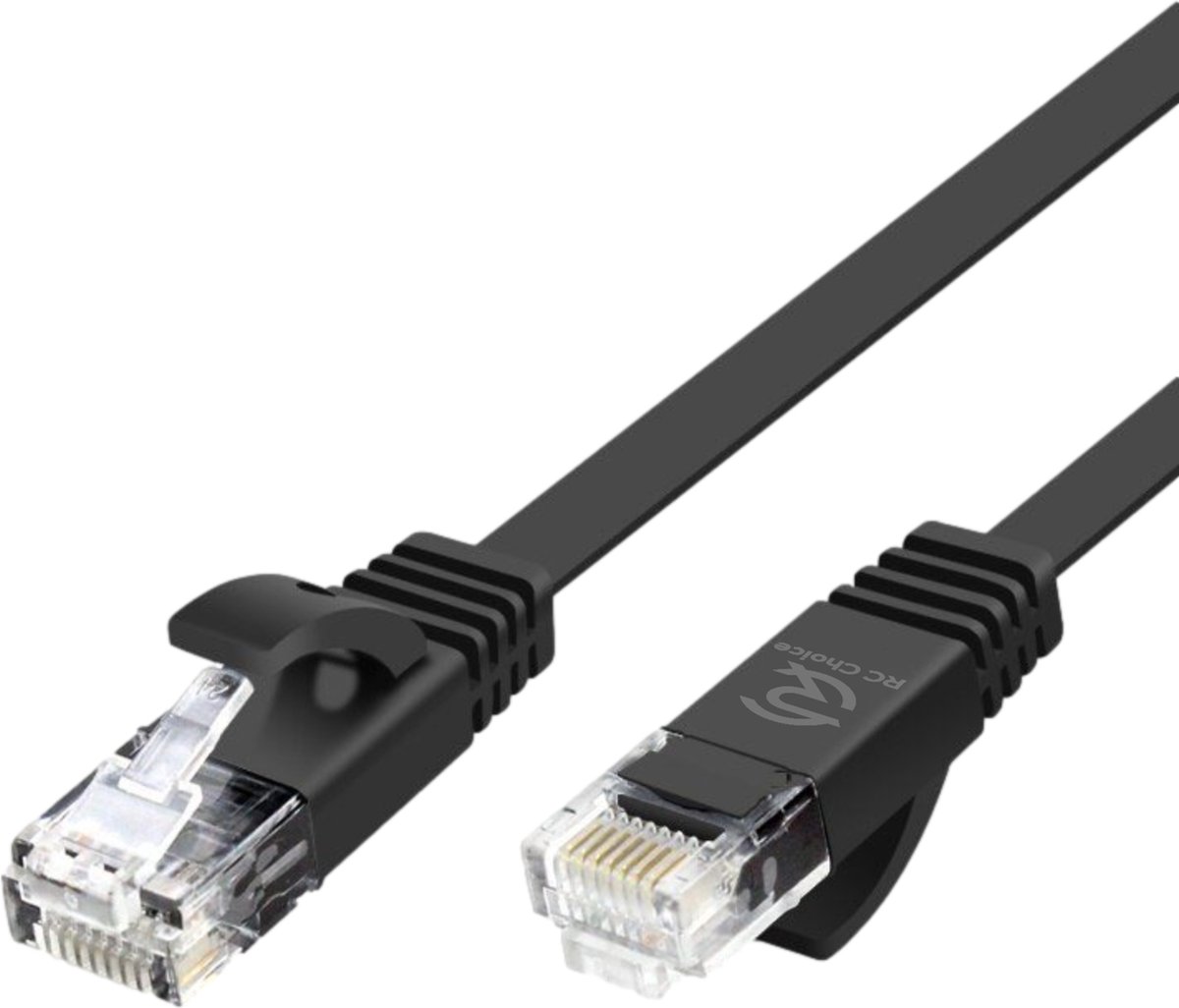 Internetkabel - CAT6 Ethernet Netwerk tot 1000Mbps - RJ45 Platte UTP Kabel - Zwart - 1.5 Meter