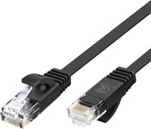 Internetkabel - CAT6 Ethernet Netwerk Kabel tot 1000Mbps - RJ45 Platte UTP Kabel - Zwart - 1,5 Meter