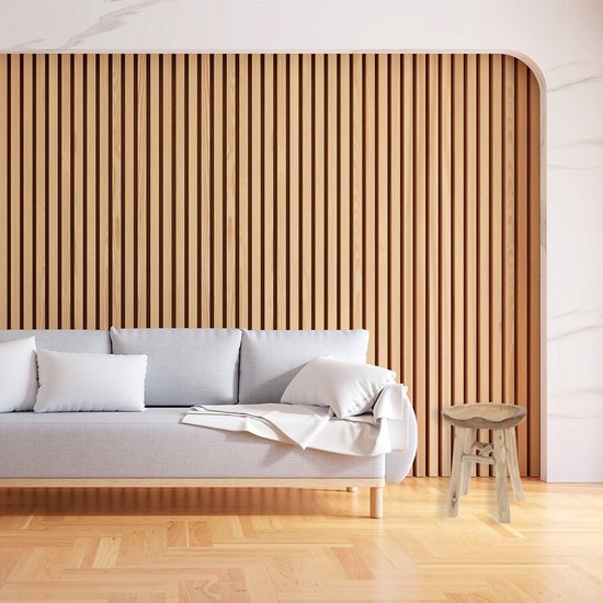 H&S Collection Tabouret - table végétale - bois de teak - marron clair - D35 x H42 cm