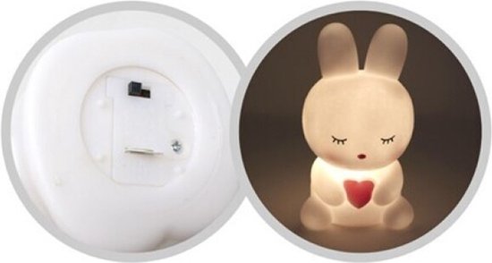 Concorde Kinder nachtlampje/bureaulampje - konijntje met hartje - roze - 13 cm van Concorde — afbeelding 4