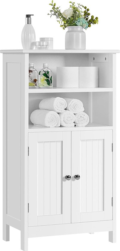 Bealife Wastafelonderkast - 90x30x60 Cm, 2 Deuren, 5 Vakken, Verstelbare Plank, Waterafstotend (wit)