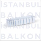 Bloembak wit Istanbul 14L voor vensterbank & balkon 80x20 met waterdrainage