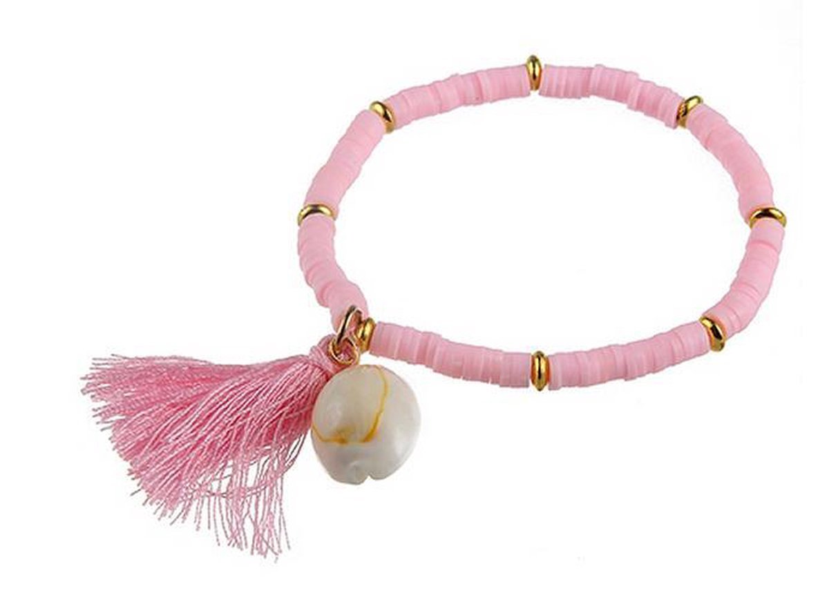 Montebello Armband Selina Pink - Kralen - Schelpje - Rek
