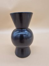 Daan Kromhout Vaas - Zwart - 9x17cm - Mat - Aardewerk - Keramiek - Black Vase -