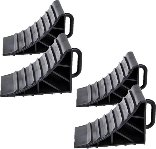 Cales en plastique 4 pièces avec poignée, cale de roue pour voiture, remorque, caravane, camping-car