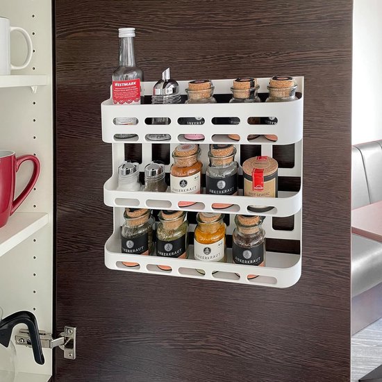 Keukenrek voor aan de muur, kruidenrek, hulpmiddel, van aluminium