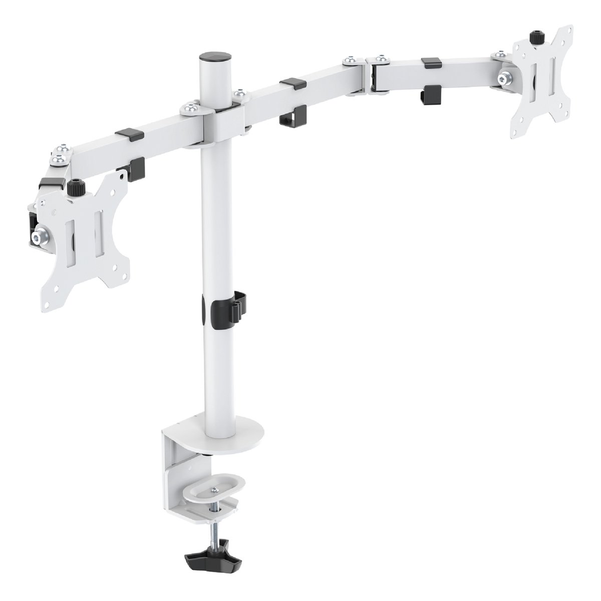 Deltaco GAM-040 Monitor Arm - 2 Schermen - Bureausteun - 13-32 inch Schermen - Wit