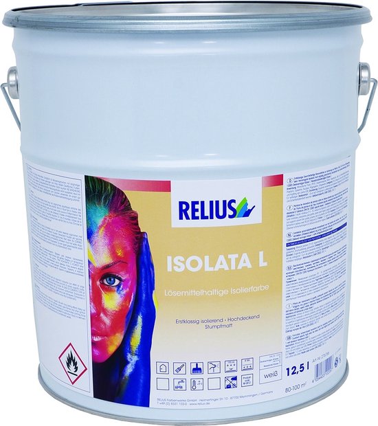 Isolata L - muurverf - WIT - 12.5 Liter - Schrobvast klasse 1