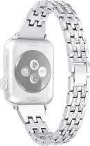 Bracelet en acier - acier inoxydable - convient pour Apple Watch Series 1/2/3/4/5/6/7/8/9/SE avec boîtier de 38 mm / 40 mm / 41 mm - argent