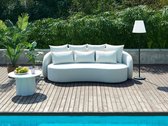 Mobilier de jardin MYLIA : un canapé 3 places en tissu et une table basse - Wit - GUARANO de MYLIA L 230 cm x H 73,5 cm x P 110 cm