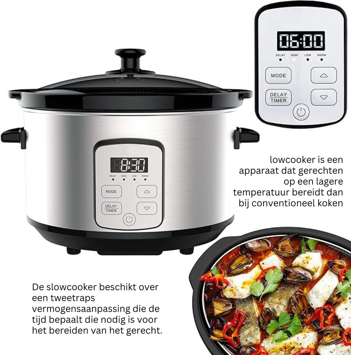 Slowcooker Met Timer - Slowcookers Inclusief Warmhoudfunctie - afbeelding 3
