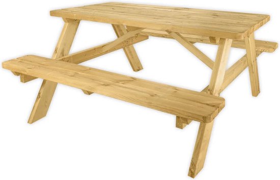 Goedkopepicknicktafels.nl | Picknicktafel Deluxe 150cm | Tuintafel 4 Persoons | Duurzaam Behandelde Tuin Tafel