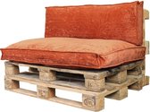 Unique Living Palette coussin Velours Terracotta - Set de 2 - coussin d'assise et coussin de dossier120x80/40cm