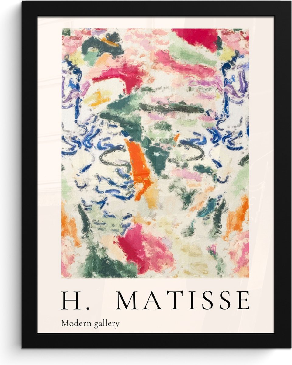 FrameYourWall Poster in lijst - Fotolijst 30x40 cm - Posters - Matisse - Kunst - Kleurrijk - Abstract - Posterlijst zwart - Decoratie - Wanddecoratie woonkamer - Muurdecoratie slaapkamer Matisse - Modern