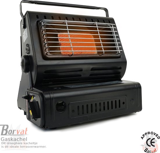 Foto: Borvat gaskachel heater kachel terrasverwarmer camping gaskachel gas heater verstelbaar draagbaar zwart